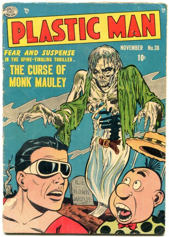 Plastic Man #38 1952-Horror Cover- Golden Age Comic- Germ Warfare VG