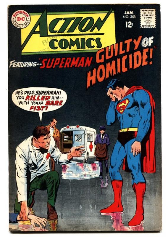 ACTION COMICS #358 1968-SUPERMAN-NEAL ADAMS COVER-DC VG/FN