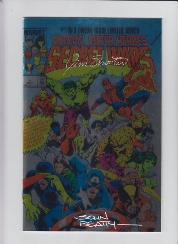 Secret Wars Facsimile #1 - Foil, Signed Jim Shooter and John Beatty (9.2) 2024