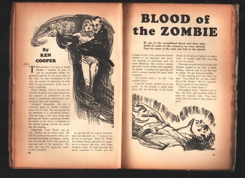 Spicy Mystery 3/1937- Ken Cooper--Weird Menace & terror pulp fiction-No front...