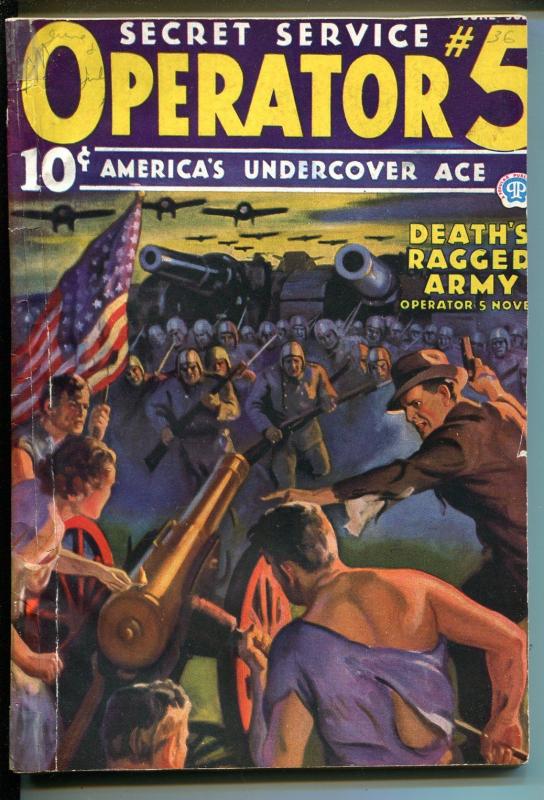 Operator #5 56/1936-Popular-hero pulp-John Howitt cover-1st Purple Empire-G