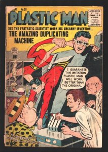 Plastic Man #58 1956-Harvey-The Overlord of Crime-Superhero issue-G/VG