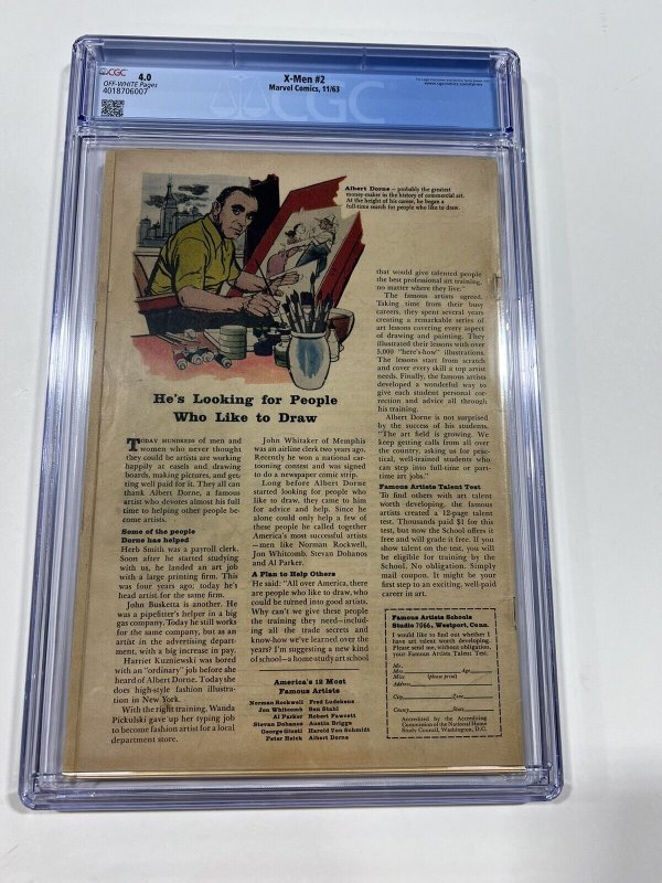 X-men 2 Cgc 4.0 Ow Pages Marvel 1963 1st Vanisher 2nd X-men