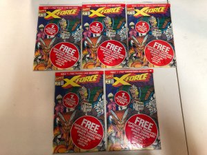 X-Force #1 (1991) all 5 variants with different trading card VF/NM Complete Set