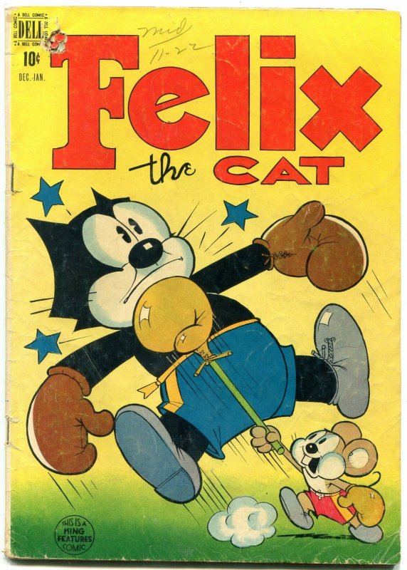 FELIX THE CAT #6 BOXING COVER DELL 1949 KING FEATURES FR