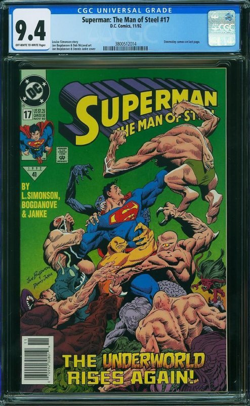 Superman: The Man of Steel #17 (1992) CGC 9.4 NM
