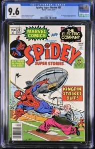 SPIDEY SUPER STORIES #29 1977 MARVEL CGC 9.6 SPIDER-MAN KINGPIN WHITE PAGES