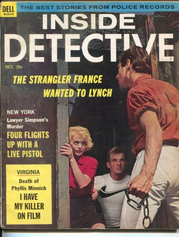 Inside Detective 10/1964-Dell-French Strangler-murder-violence-crime-prison-p...