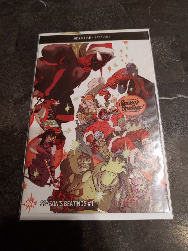 SEASONS BEATINGS 1 LATOUR STAN LEE TRIBUTE VARIANT CHRISTMAS HOLIDAY SPIDERMAN