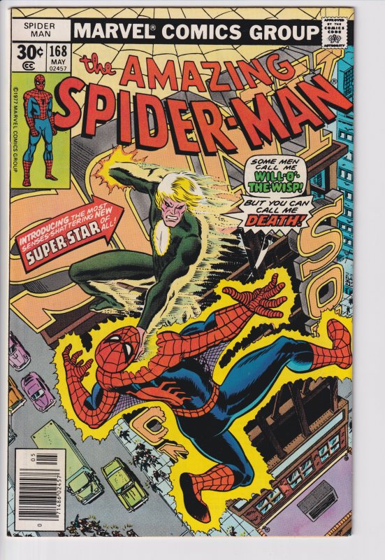 Amazing Spider-Man #168 (May 1977) NM- 9.2, white!