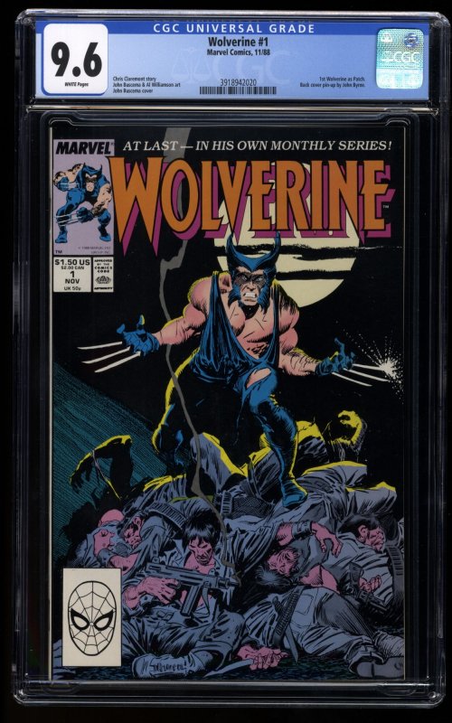 Wolverine (1988) #1 CGC NM+ 9.6 White Pages 1st Patch!