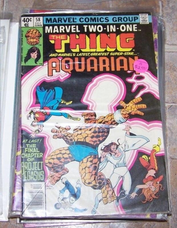 marvel two in one comic # 58  1978  bronze age +the thing+ aquarian wundarr