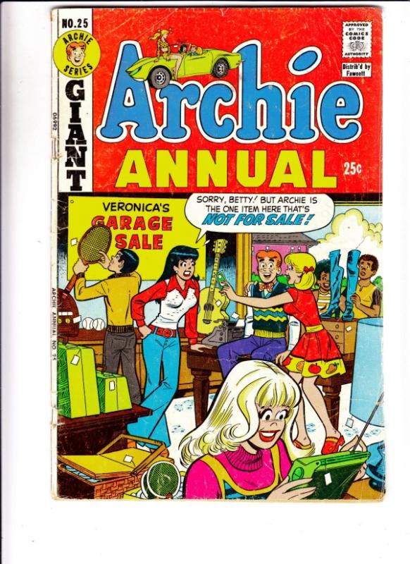 Archie Annual #25 (Jan-74) VG Affordable-Grade Archie, Betty, Veronica, Reggi...