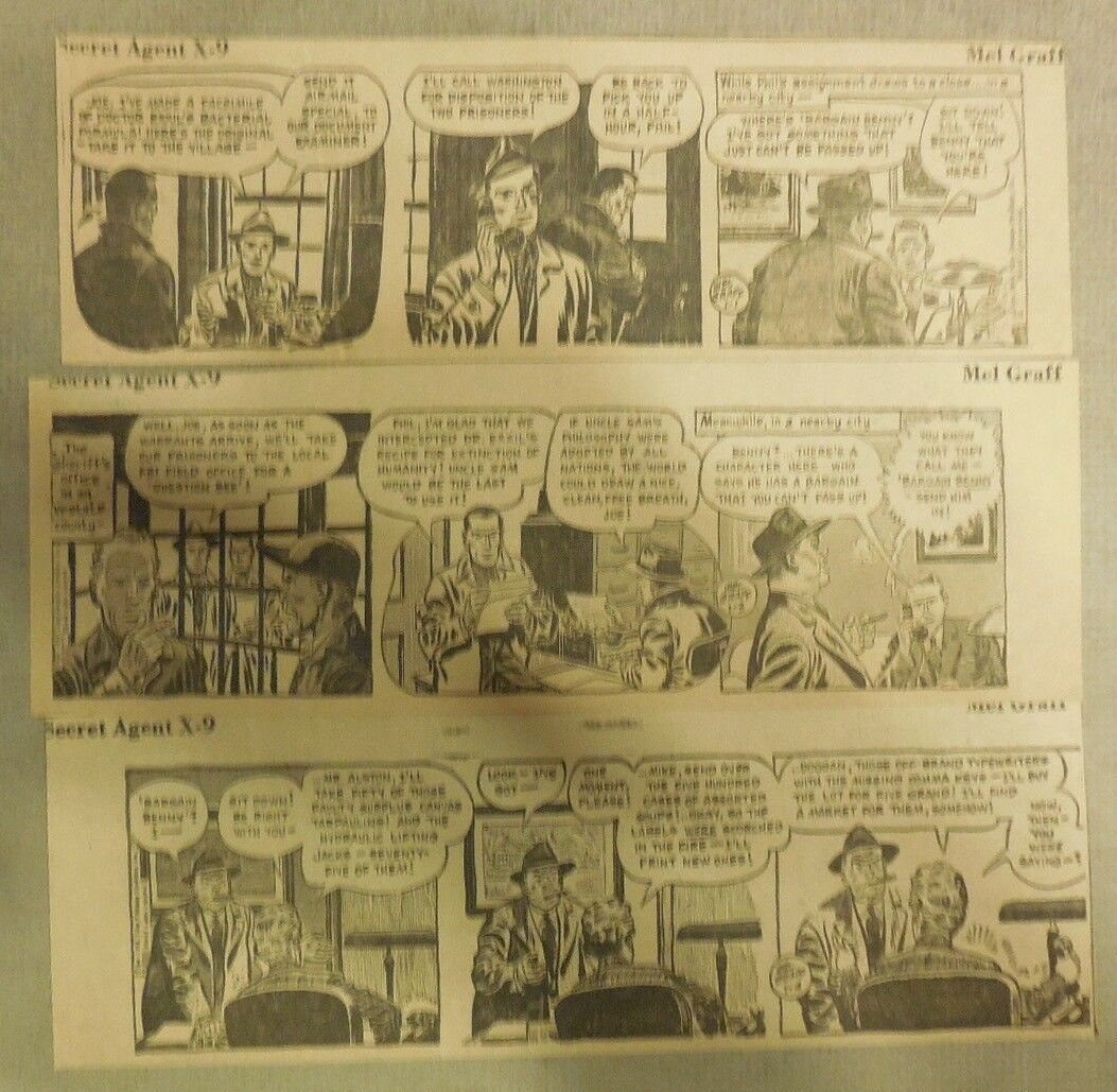 154 Secret Agent X 9 By Mel Graff From 1 1 6 30 1955 Size 3 X 8 Inches Rare Comic Collectibles Newspaper Comics Hipcomic