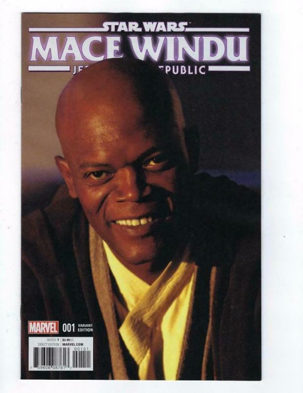 STAR WARS MACE WINDU #1 Variant, NM-, 2017, Samuel Jackson, Light Saber, Photo 