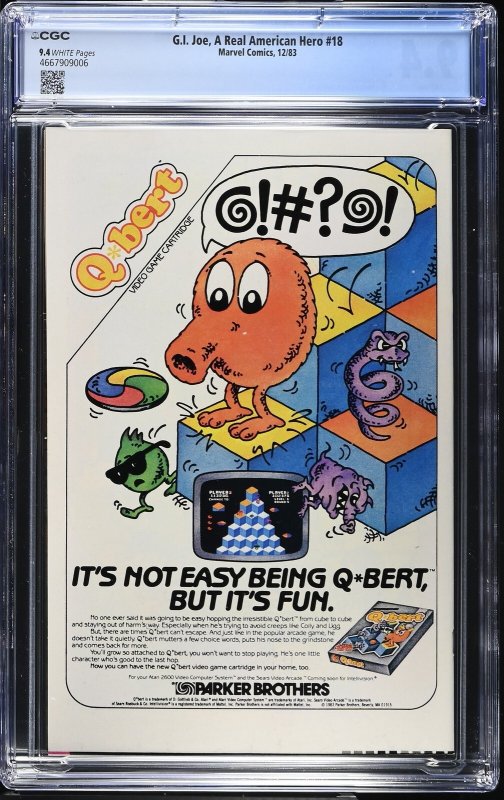 G.I. Joe, A Real American Hero #18 (12/83) Graded CGC 9.4