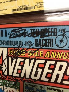 Avengers Annual #10(CGC 9.0) Signed By C.Claremont,J.Shooter, M. Golden, AL Mil