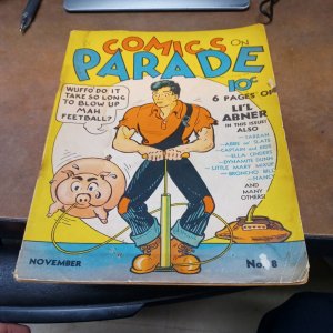 Comics On Parade 8 United 1938 Golden Age Tarzan Nancy Ella Cinder Lil Abner