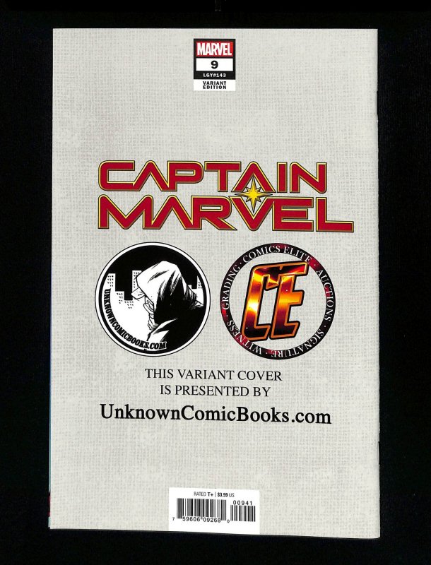 Captain Marvel #9 Unknown Comics and Comics Elite Exclusive Variant