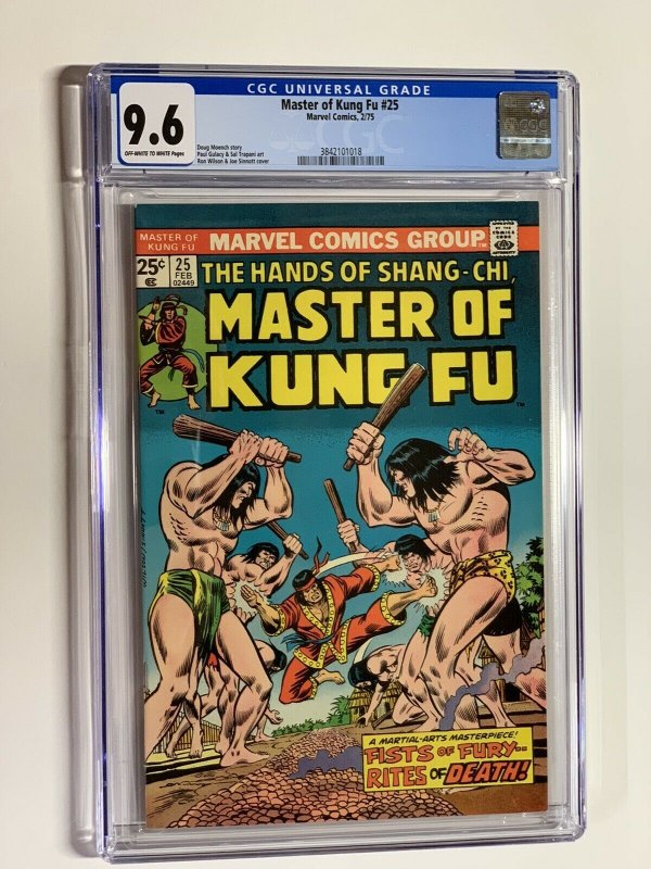 Shang Chi master of kung fu 25 CGC 9.6 ow/w pages Marvel bronze age 