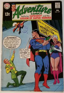 Adventure Comics #377 (1969) with british news agent stamp