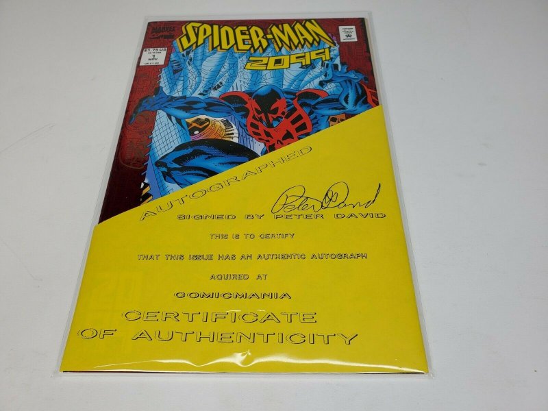 Spider Man 2099 #1 Signed by Peter David W/COA   RARE