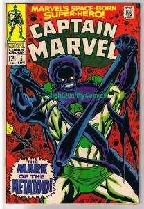 CAPTAIN MARVEL #5, VF+, Metazoid, 1968, Sci-fi, Aliens, more in store