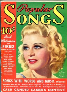 MAG: Popular Songs Magazine April 1935- Ginger Rogers-