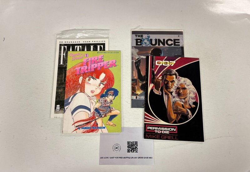4 Comics Fire Tripper 1 Bounce 2 Fatale 7 James Bond Permission to Die 4 JW17