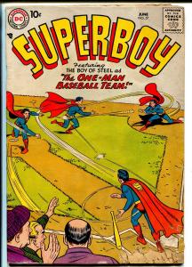 Superboy #57 1957-DC Comics-baseball cover-GOOD+