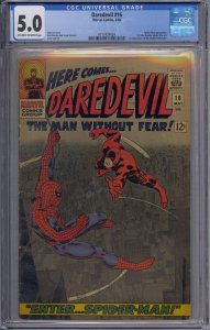 DAREDEVIL #16 CGC 5.0 SPIDER-MAN 1ST MASKED MARAUDER JOHN ROMITA 