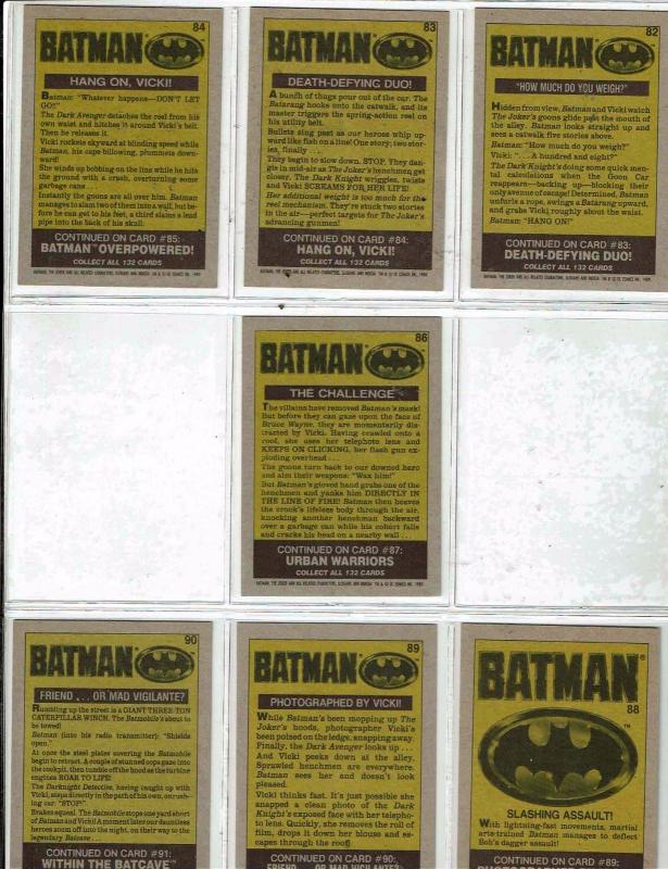 38 Batman Trading Cards Joker Jack Nicholson Michael Keaton 1989 Vicky Vale J146