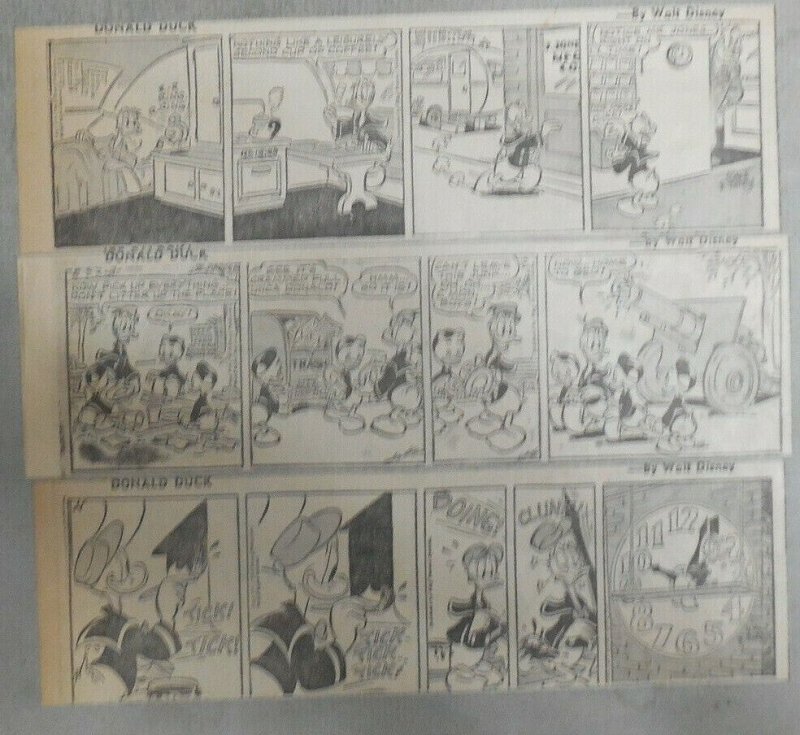 (48) Donald Duck Dailies by Walt Disney from 9-10,1953 Size: 3 x 8 inches