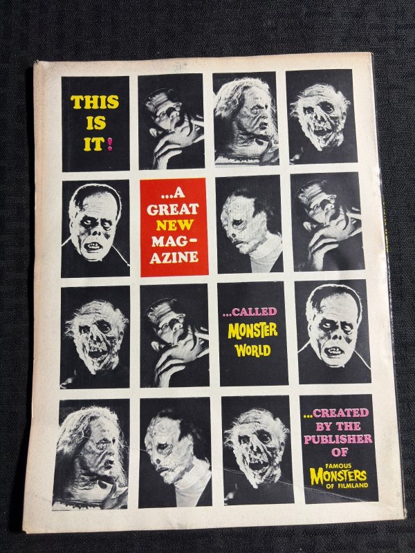 1964 MONSTER WORLD Magazine #1 FN 6.0 Frankenstein / Wally Wood / Wolfman