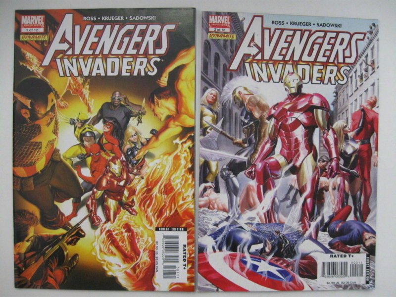 *AVENGERS INVADERS #1-12 (of 12) Alex Ross Variants! 13 Books