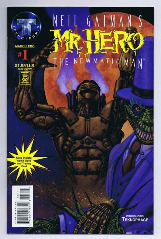 Neil Gaiman Mr. Hero #1 ORIGINAL Vintage 1995 Tekno Comix