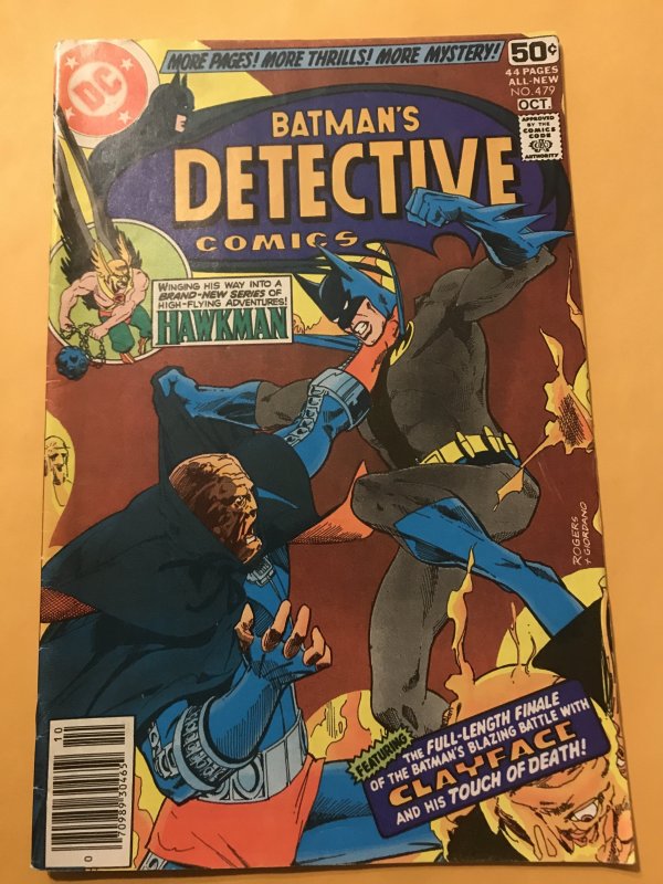 Detective Comics #479 : DC 10/79 Fn/VF; Clayface classic; Hawkman back-up