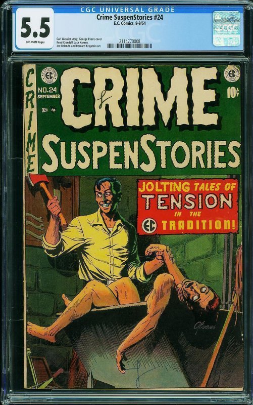 Crime Suspenstories #24 (1954) CGC 5.5 Grisly GA Horror Classic! / SBD-01