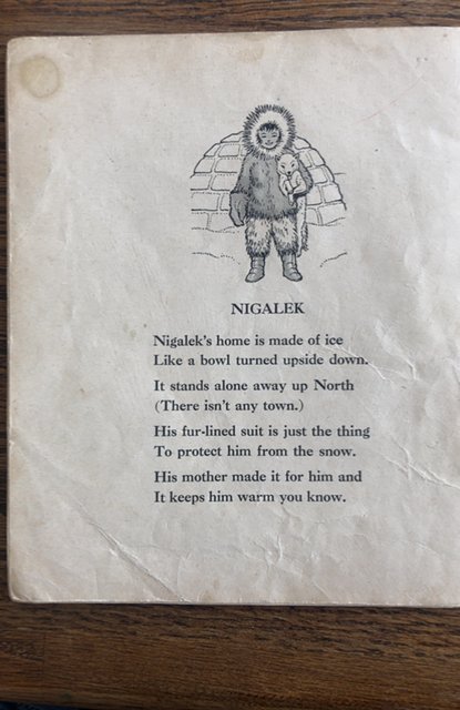 Nigalek-A little Eskimo boy, 1935, detached cover