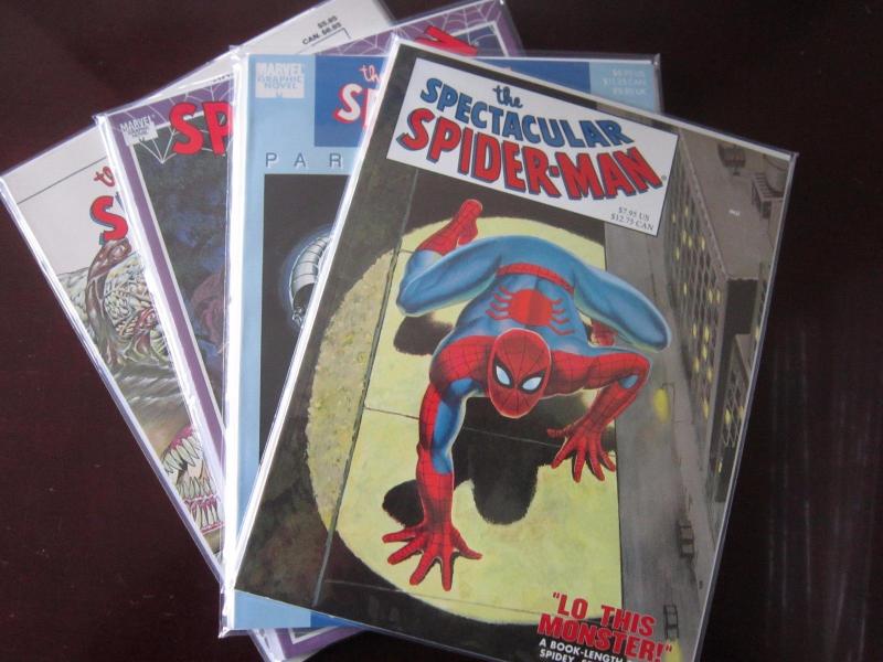 4 different SpiderMan books - GN Graphic Novel - see pictures