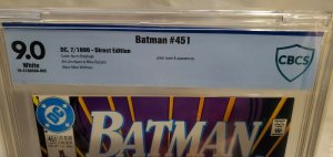 Batman #451 - CBCS 9.0 - Classic Norm Breyfogle - Joker Cover - White Pages