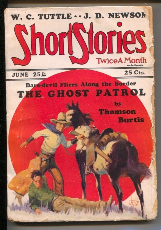 Short Stories 6/15/1928-James zMcKell cover-Thomson Burtis-Ghost Patrol-Mul...