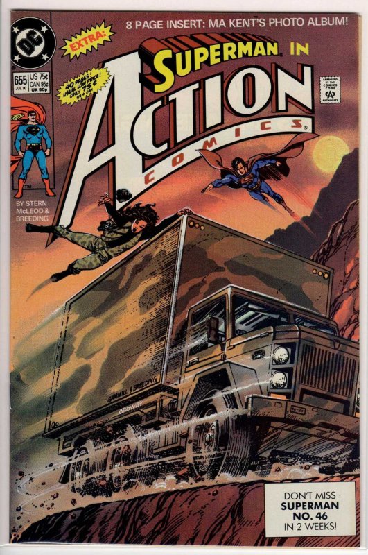 Action Comics #655 Direct Edition (1990) 9.2 NM-