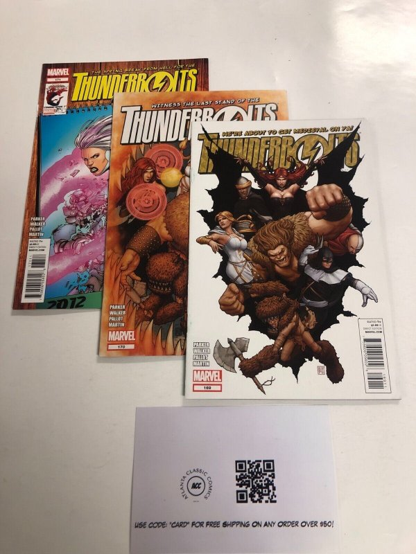 3 Thunderbolts Marvel Comic Books # 169 170 171 Thor Hulk Avengers 95 KE3