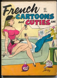 French Cartoons and Cuties #8 6/1958-spicy cartoons-gags-headlights-VG+
