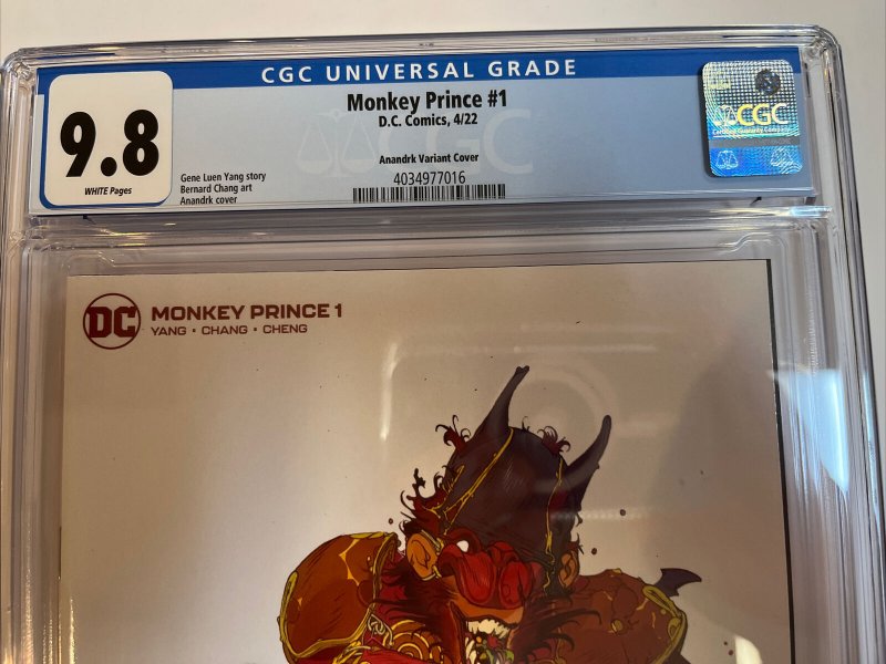 Monkey Prince (2022) # 1 (CGC  9.8 WP) Anandrk Variant Cover | Census=9