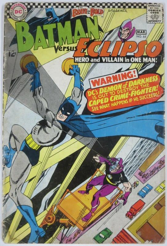 BRAVE AND THE BOLD #64 (DC) April, 1966 GOOD Batman/Eclipso