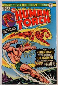 HUMAN TORCH #7 1975 VF- 7.5 To VF 8.0  Vs. The Sub-Mariner Just Dry Cleaned