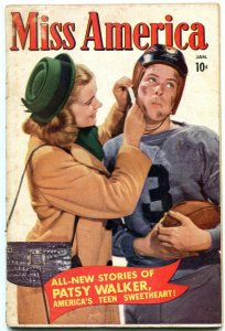 Miss America Vol 7 #37 1951- football cover- Patsy Walker- Jeanie VG