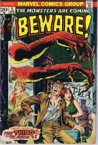 Beware #6 ORIGINAL Vintage 1974 Marvel Comics Horror